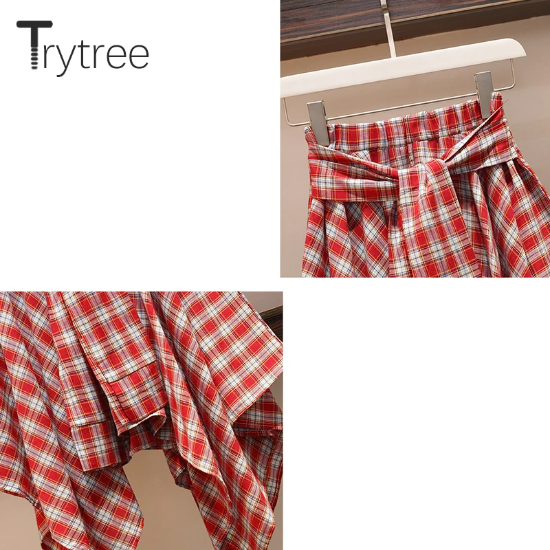 Trytree летний женский топ комплект из двух предметов Повседневный хлопок полиэстер