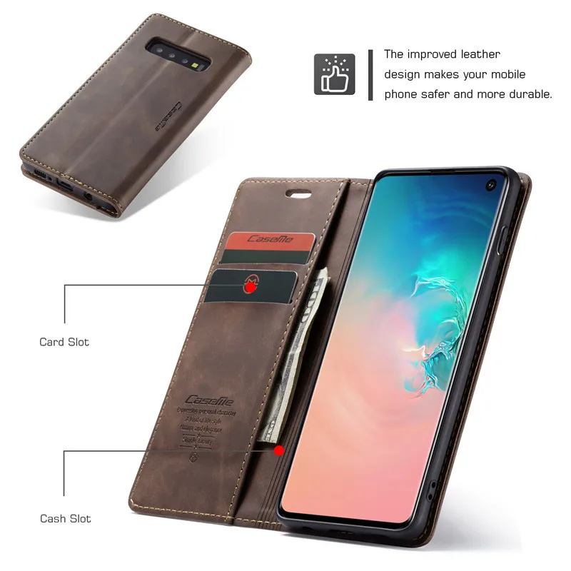S7 S8 S9 чехол для Sansung Galaxy Edge + деловая винтажная Автоматическая адсорбционная карта