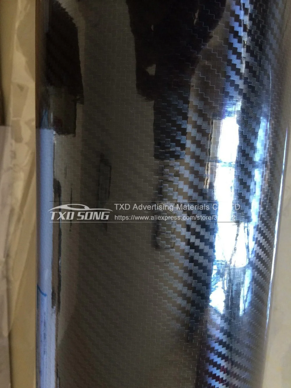Высокое качество 5D углеродная наклейка Глянцевая черная пленка с воздушными
