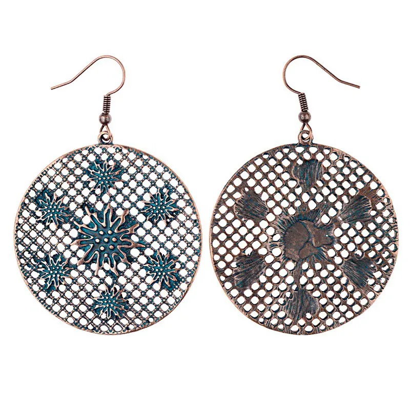 Женские винтажные серьги DOUVEI Egypt большие круглые Jhumka с перфоратором в виде