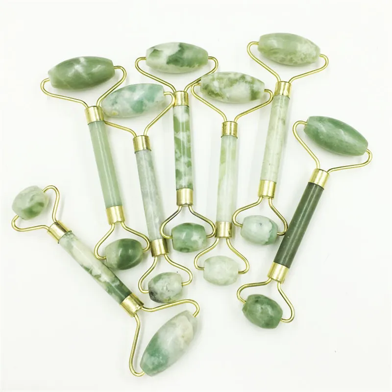 

1PC Random Color Double Head Jade Roller Elliptical Massager Eye Face Neck Facial Slimming Thin face Beauty Health Care Tool 20#