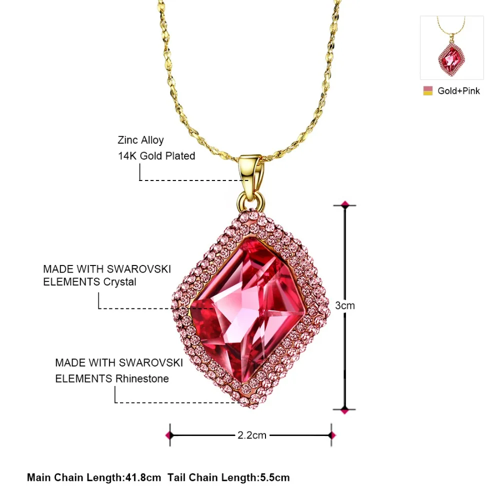 Neoglory с украшением в виде кристаллов и стразы длинное ожерелье подвеской