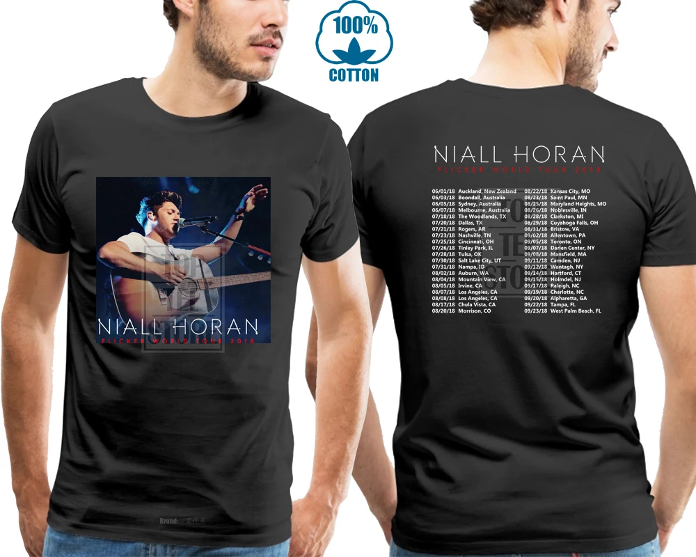 Футболка Niall Horantour 2018 черного цвета с коротким рукавом Лучший товар