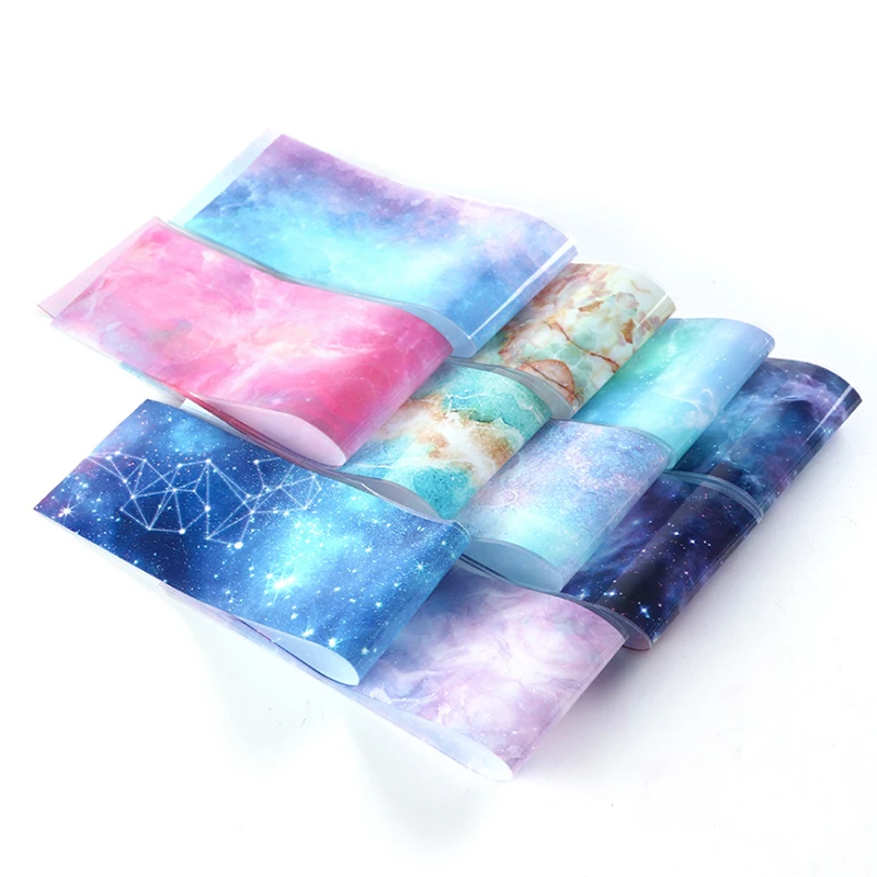 10 шт цветок звезда наклейки для ногтей Фольга дизайна набор мраморный дизайн