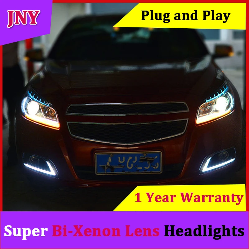 JNY для Chevrolet Malibu фары 2012 2013 214 светодиодный Rio DRL двойной луч линзы дальнего и