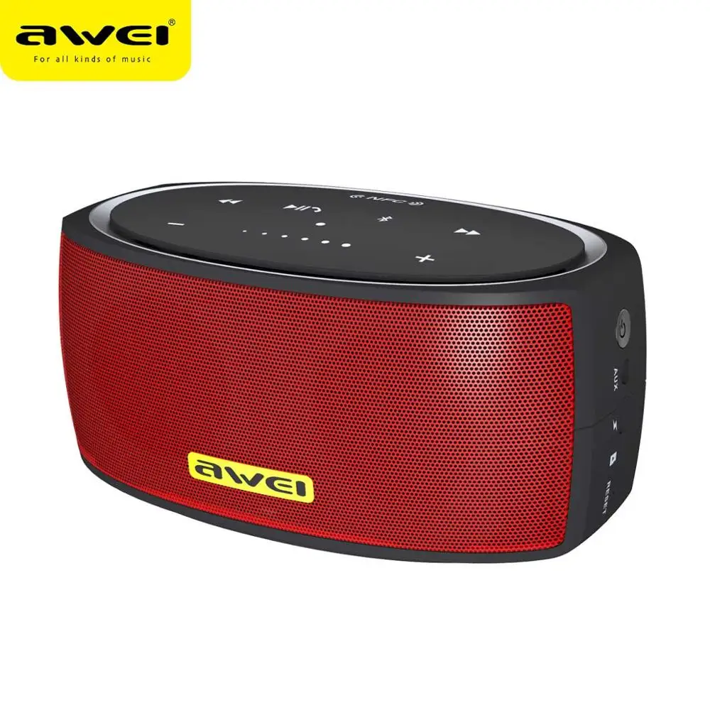 Red Awei Y210 Портативный беспроводной Bluetooth динамик стерео двойной трек звук музыка бумбокс для компьютера телефон Поддержка Bluetooth TF AUX - Цвет: Red