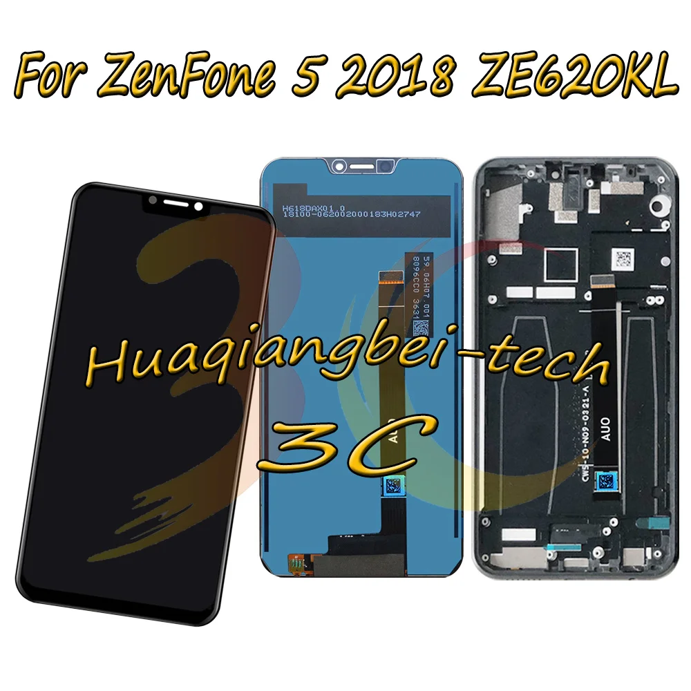 6,2 'Новый для Asus ZenFone 5 2018 ZE620KL X00QD Полный ЖК-дисплей + сенсорный экран дигитайзер в сборе с рамкой 100% протестирован