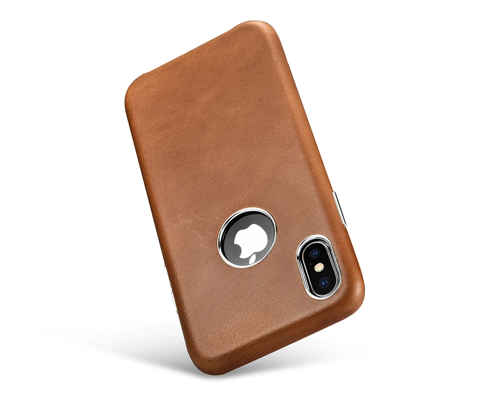 ICARER чехол из натуральной кожи для iPhone XS MAX, винтажный металлический чехол с кнопкой громкости для Apple iPhone XS, чехол для iPhone X