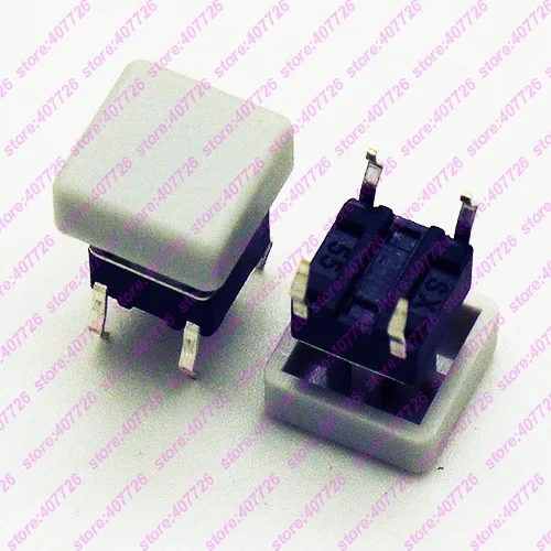 10 шт. 6X6X7,3 мм(H = 8,7 мм с крышкой) 4PIN DIP& SMD Мгновенный Такт Кнопка Верхняя квадратная головка тактические ключи переключатель мини кнопка - Цвет: Switch Add Grey Cap