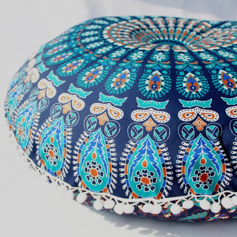 Индийские подушки с рисунком Мандала круглые богемные домашние подушки Pillowsham Подушка Pillowsham декоративные подушки украшения для дома Подушка Горячая#20