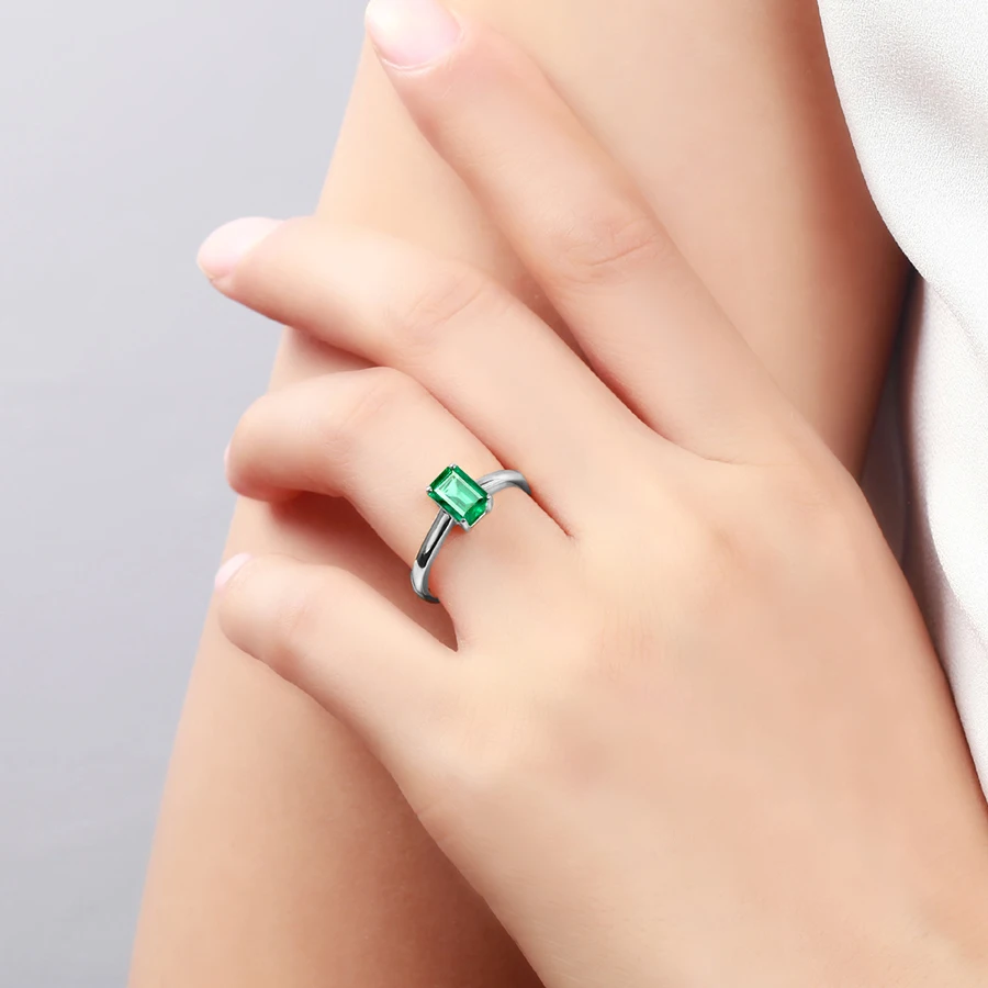 1.8ct 6*8 мм отличное кольцо для помолвки с изумрудом из Колумбии 4 зубец Твердое 14K