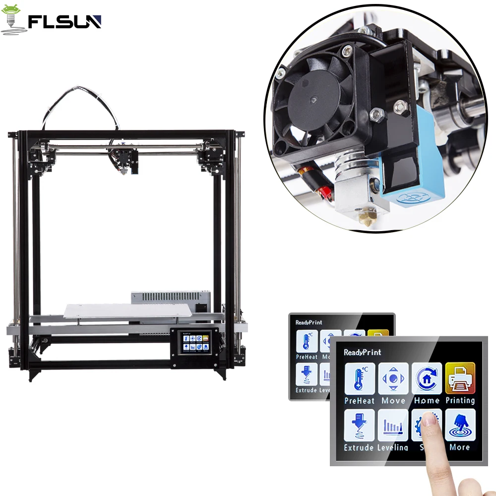 Новейший Flsun 3d принтер двойной экструдер большая площадь печати 260*260*350 мм сенсорный экран 3d принтер комплект с подогревом кровать wifi модель