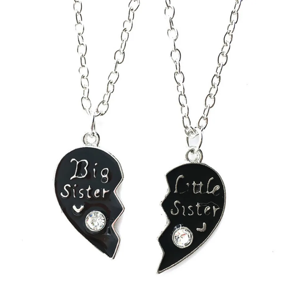 Trendy Charming Jewelry Sisters-in-one 2PCS Stitching Heart-shaped Pendant Necklace Drop Shipping NL-0947 | Украшения и