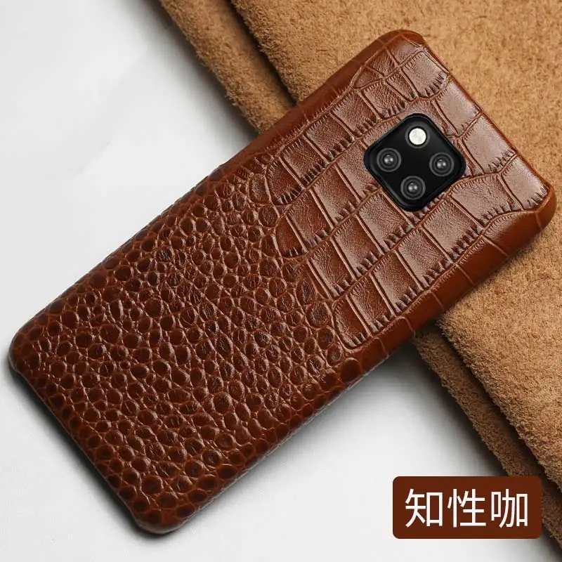 coffee Роскошный чехол для телефона из натуральной кожи для huawei mate 20 10 pro mate 9 pro Honor 9, деловой персональный защитный чехол - Цвет: coffee
