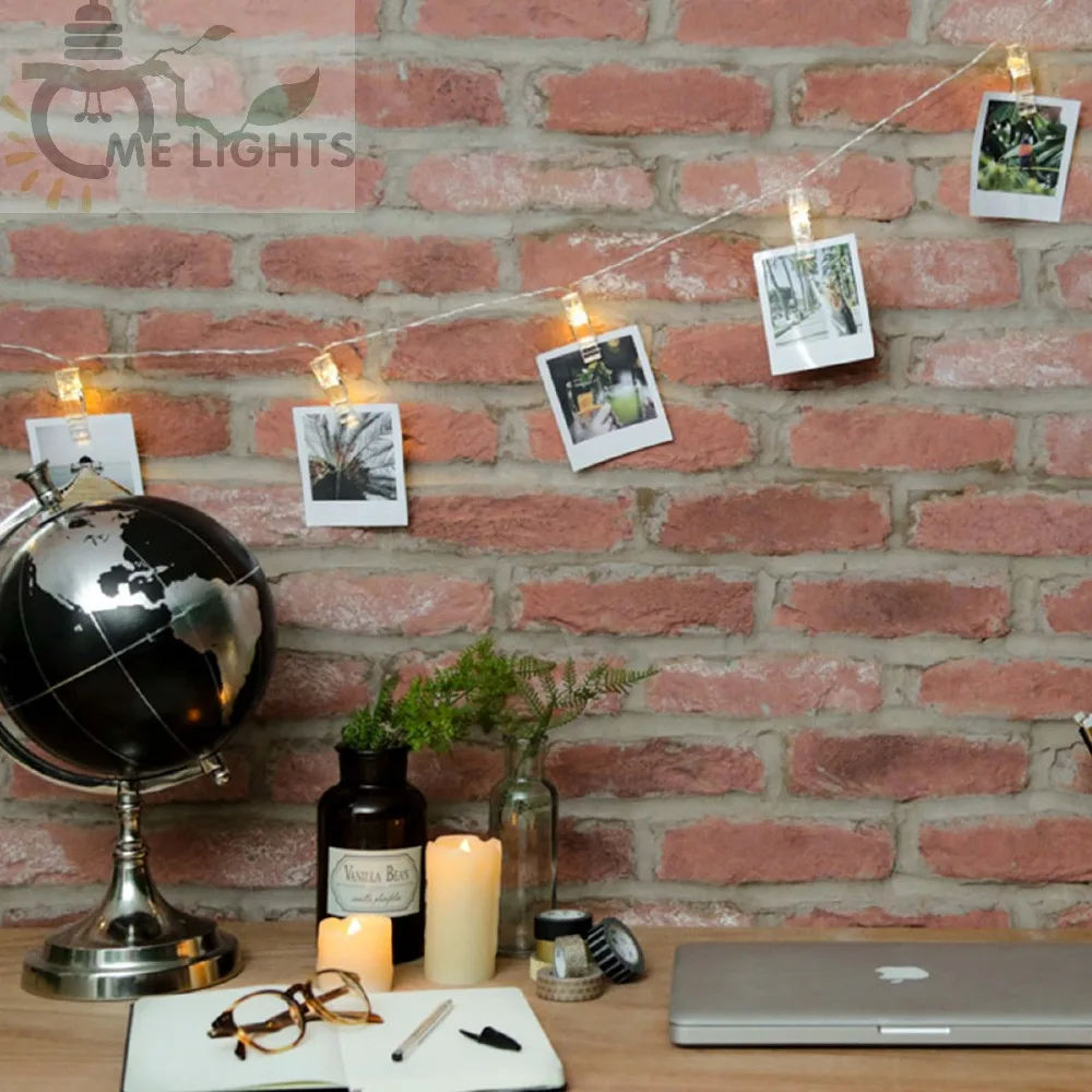 Светодиодная гирлянда на батарейках с зажимом для фотографий декоративные