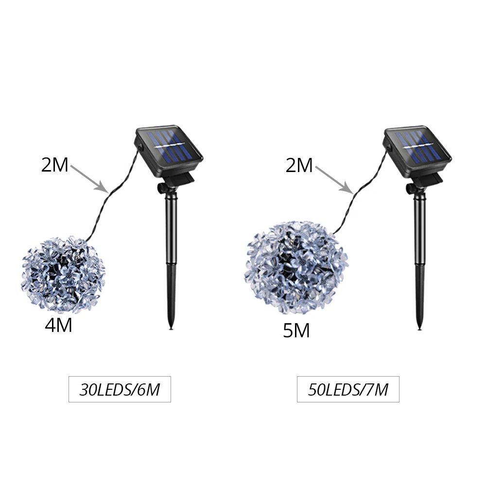 

Vacamm Solar Holiday Light Waterproof 6M Flower Fairy Decoration Lighting For Outdoor Garden Home Wedding Christmas String Light