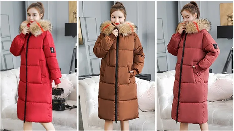 Большие размеры, XL-7XL, зимние парки, женские пуховики, хлопковые куртки, меховой воротник, с капюшоном, утепленные пальто, женские длинные базовые пальто, верхняя одежда, G202