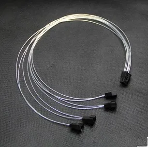 6Pin to Mini 4Pin/3Pin Cooling Fan Power Supply Extension Cable 1 4 Splitter Silver Wire 50cm for Corsair AX750 AX850 | Компьютеры и