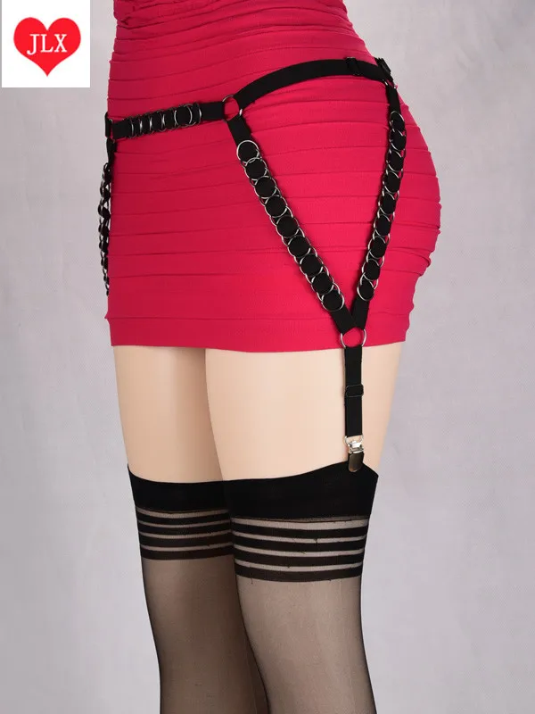 

Sexy costume Garters body harness elastic body cage Open Chest Cage Bra Harness Set Sock Garters Thigh halloween Body Harness