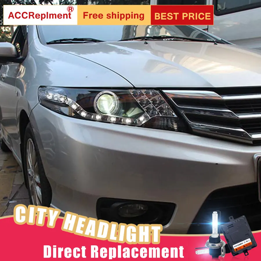 2 шт. светодиодный фары для Honda City 2010-2013 Автомобильные ангельские глазки комплект