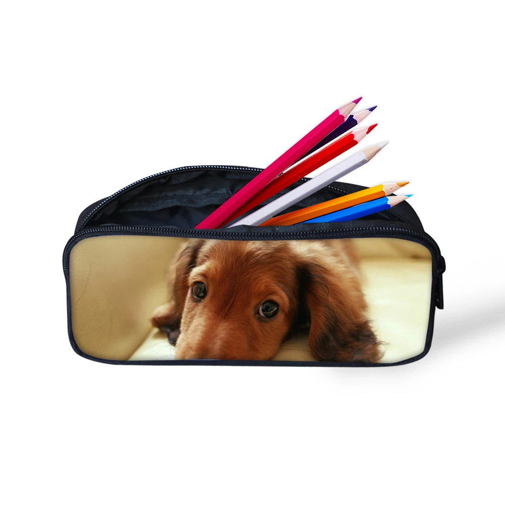 Женский рюкзак принт &quotТакса&quot школьный сумка через плечо упаковка карандашей