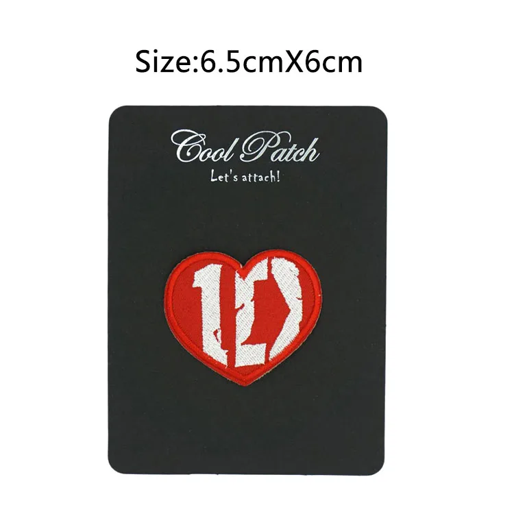 Односторонняя музыкальная лента 1D в форме сердца швейная вышивка нашивка