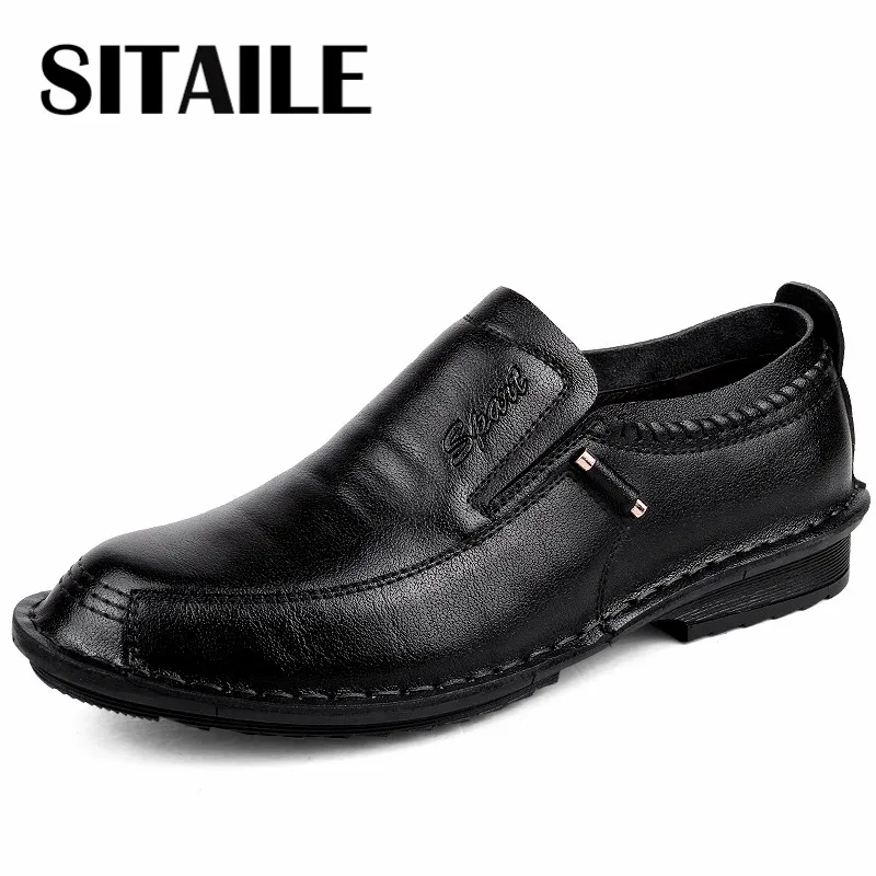 SITAILE Повседневная Бизнес Англия Trend человека Кисти Кожаные Ботинки Все Матч Elegnt