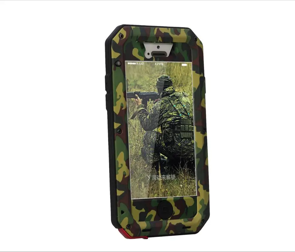 R JUST водонепроницаемый ударопрочный Алюминиевый Чехол Gorilla Metal Cover для iPhone 5s SE 6/6s 7/8