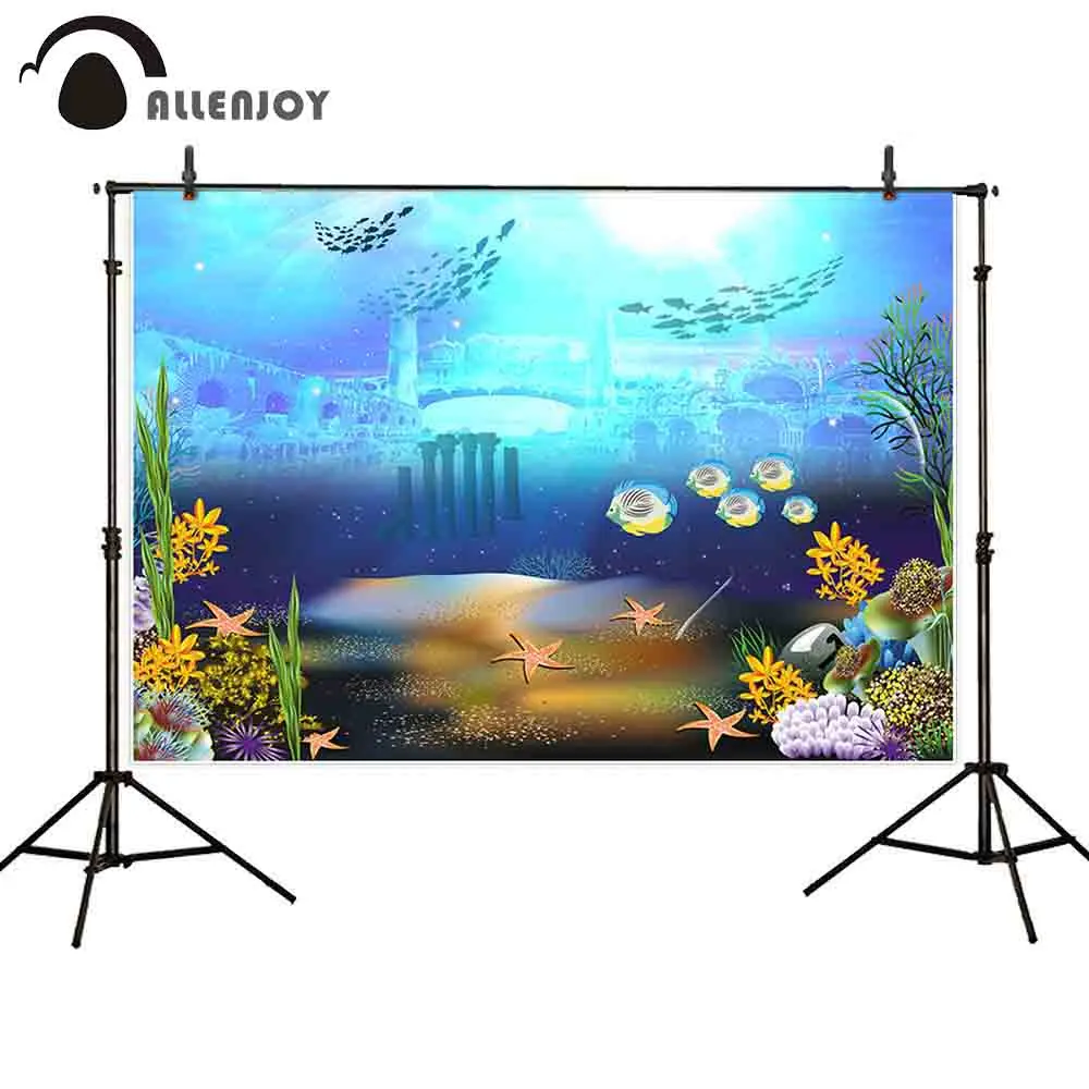 Allenjoy фотография Фон под морем замок день рождения тропический фон фотосессия