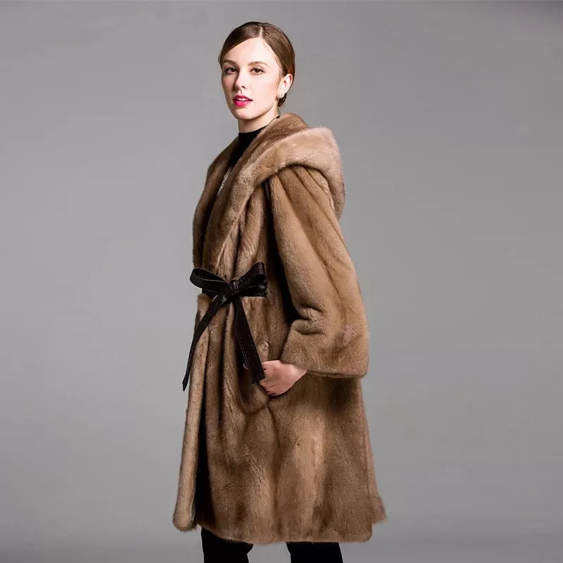 2021 брендовая роскошная женская куртка из натурального меха норки длинный стиль с