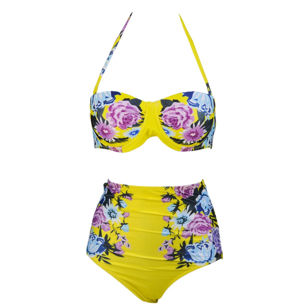 Привлекательное бикини 2019 Высокая талия купальники женский купальник с