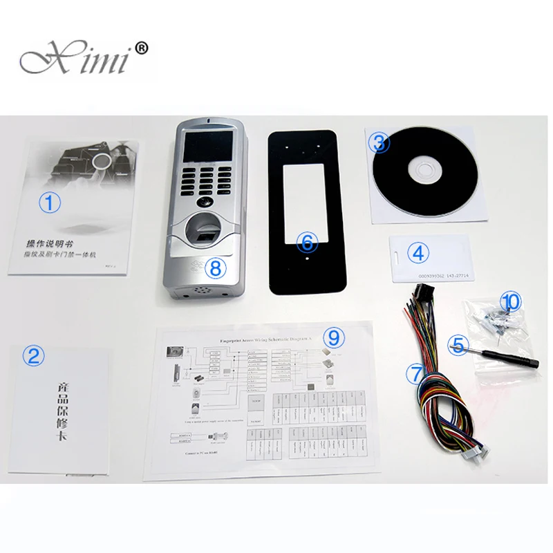 

IP64 Waterproof Biometric Fingerprint Access Control System TFS80 TCP/IP Door Access Controller With 125KHZ RFID Card Reader