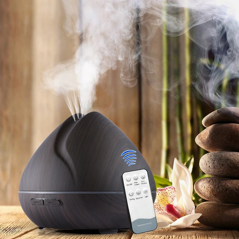 550ML Ultrasonic Air Humidifier Aroma Essential Oil Diffuser With Remote Control Aromatherapy 7 LED Lamp For Home | Бытовая техника