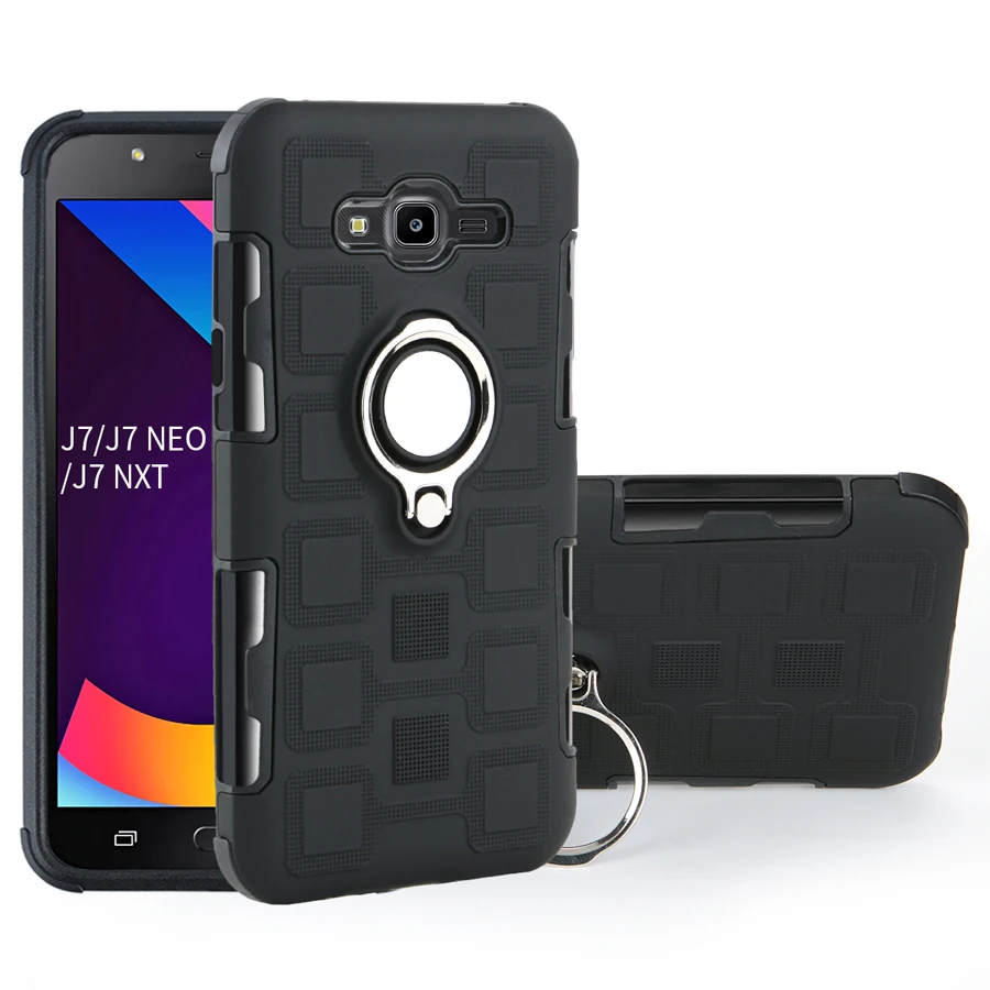Чехол для samsung Galaxy J7 Neo Nxt J7 Max Plus J7 Core J7 Prime Силиконовый противоударный бронированный чехол для телефона задняя крышка чехол-подставка с кольцом