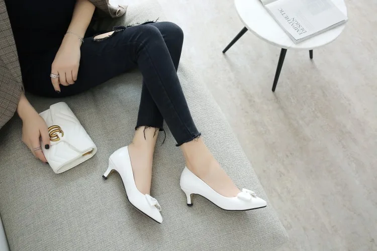 Big Size 9 10 11 12 ladies high heels women shoes woman pumps Tipped bowknot slippers | Обувь