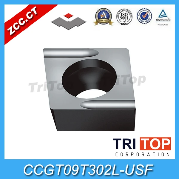 

10pcs/lot ZCC.CT nc-TIAIN coating YBG202 CCGT09T302L-USF Cemented carbide general turning inserts
