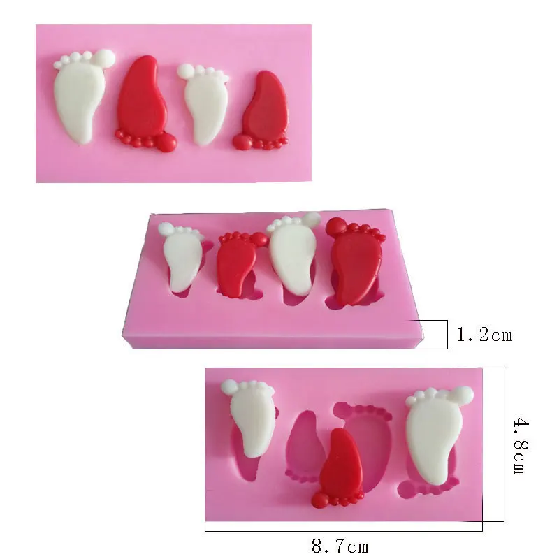 3D ножная маленькая силиконовая форма/форма для торта/форма супа три отверстия