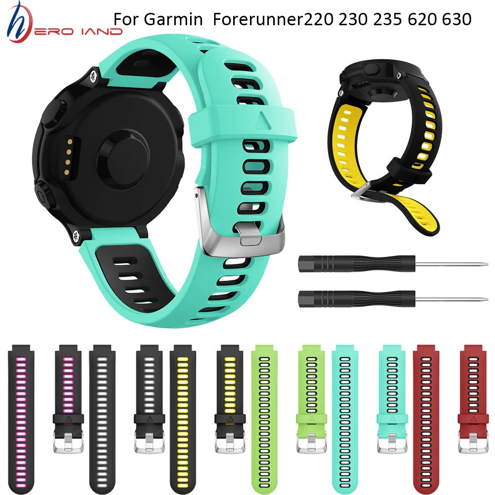 Силиконовый сменный ремешок для наручных часов смарт Garmin Forerunner 230 235 220 620 630 735
