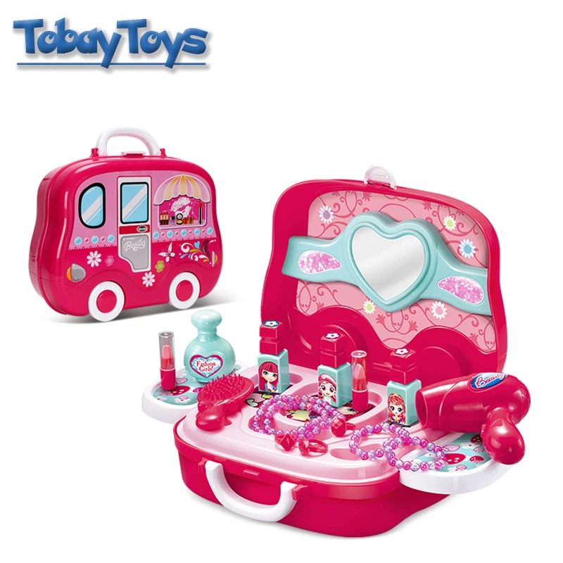 

Original Brand Make Up Toy Little Girl Education Fingir Brinquedo Multifunctional Car Mode Indoor Pretend Toy For Christmas Gift