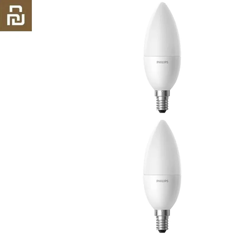 Xiao mi jia Candle Bulb Smart E14 Светодиодный mi Bulb белый теплый светильник для mi Smart Home Беспроводной Wi-Fi контроль с mi jia APP - Цвет: 2Pcs Matte