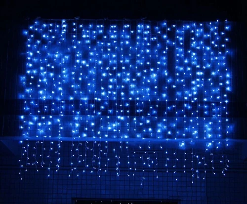 Синий Наружное художественное оформление, 3.5m96leds гирлянда типа занавеса из светодиодной ленты 220 V/110 V свет сада Рождественская гирлянда декоративные огни - Испускаемый цвет: Синий