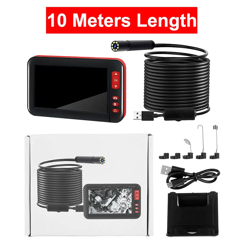 10 Meters Мини-видео эндоскоп камера HD 1080P USB Инспекционная камера бороскоп видеокамера 8 мм Гибкая микро камера с мягким кабелем 2 м/5 м/10 м - Цвет: 10 Meters