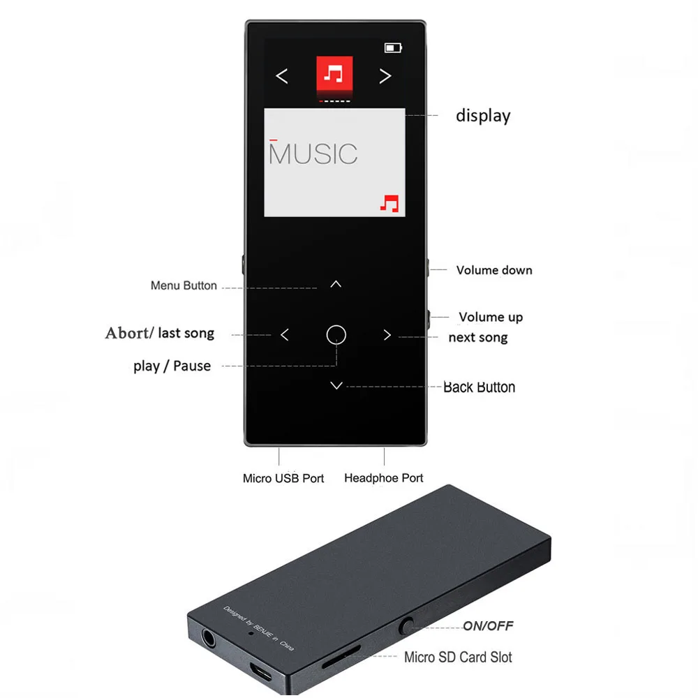 Hi-Fi mp3 плеер mp3 плеер все металлические разветвитель поддерживает запись, Bluetooth, фронтальная камера, Wi-до 128 ГБ TF карта Музыка