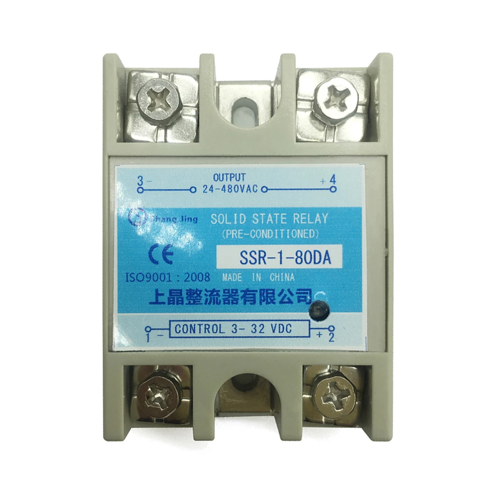 Новый 80A вход 3 ~ 32VDC выход 35 480VAC (DC AC) Однофазное твердотельное реле ssr индустрия для