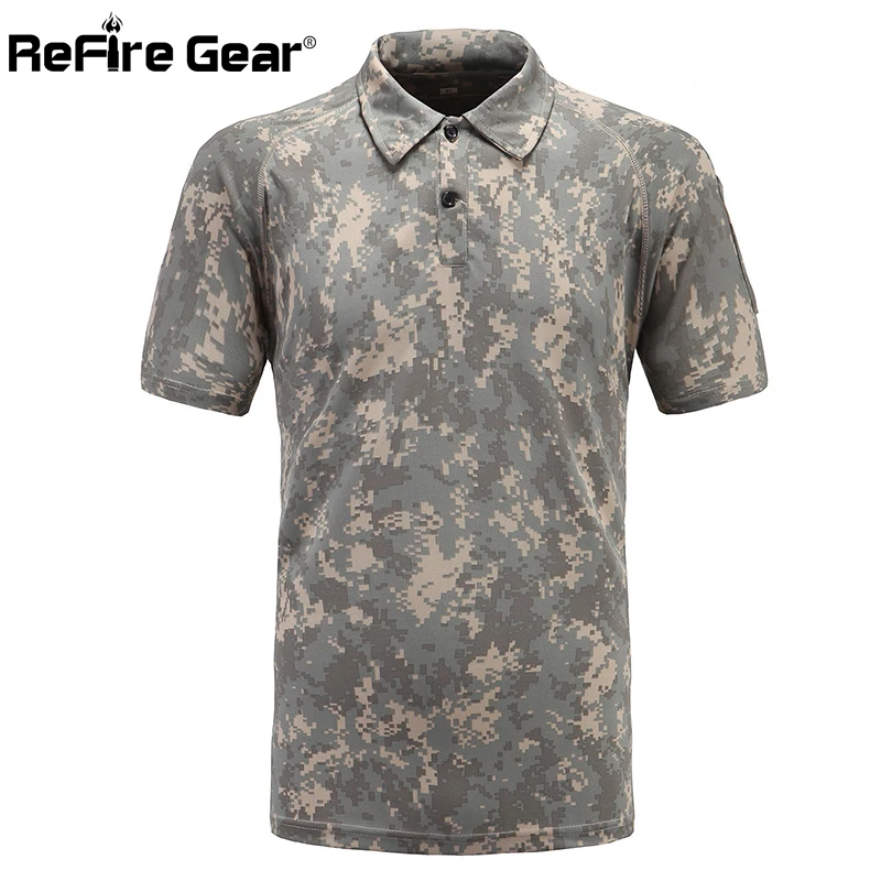 Мужская тактическая футболка ReFire Gear летняя камуфляжная дышащая в стиле милитари