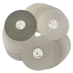 Алмазный шлифовальный диск 6 дюймов, зернистость 60-3000 #, с покрытием, плоский круглый диск, абразивное колесо для драгоценных камней, ювелирных изделий, стекла, 10 шт.