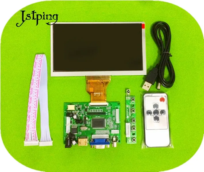 Jstping 6 5 дюймов 800*480 ЖК экран AT065TN14 плата драйвера монитор HDMI VGA AV LVDS для Raspberry Pi вход