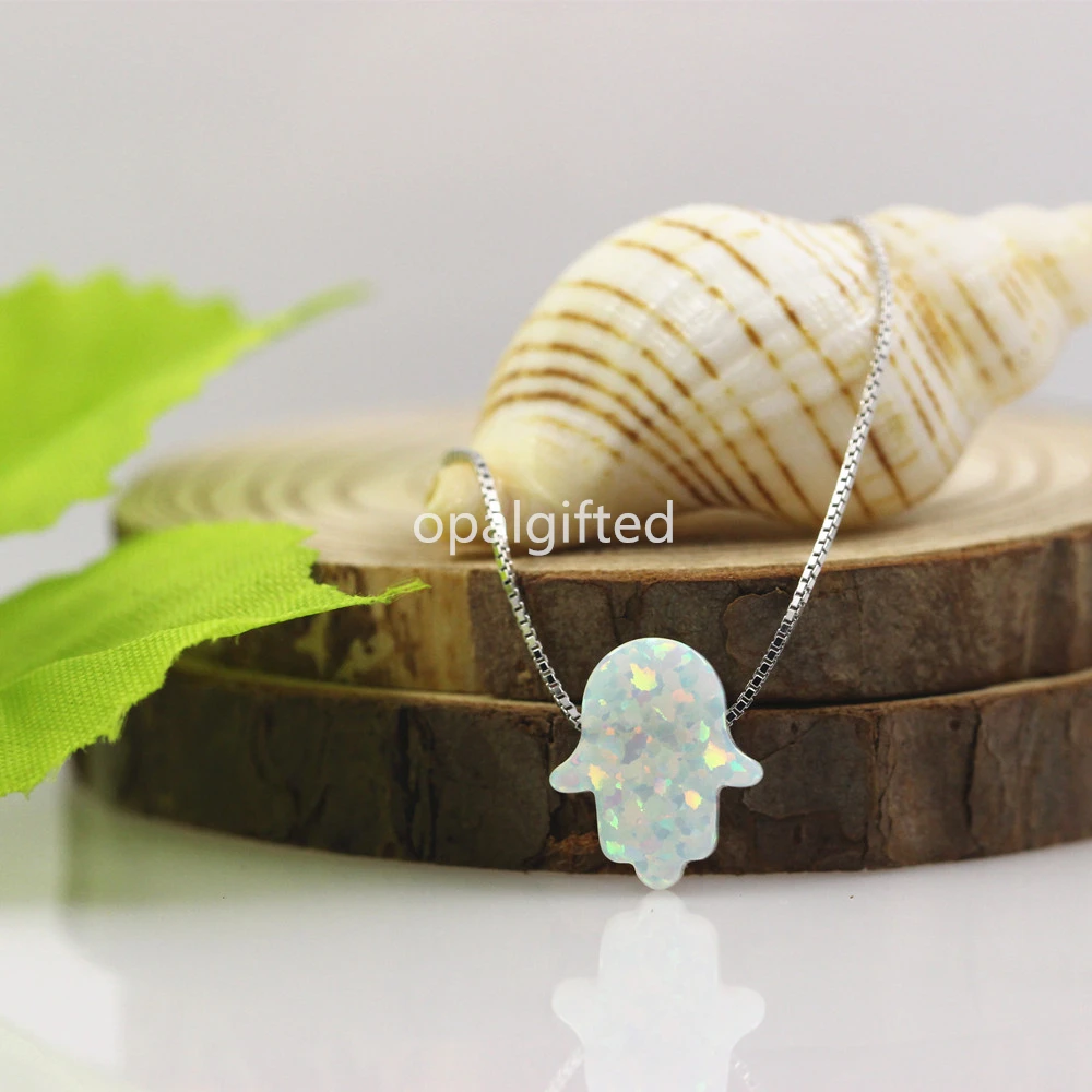 (1 шт./лот) синтетический опал Хамса рука слон Фатима подлинное ожерелье из