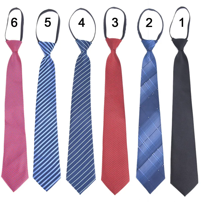 Для мужчин молния галстук легко вытащить ленивый 8 см классические полосатые