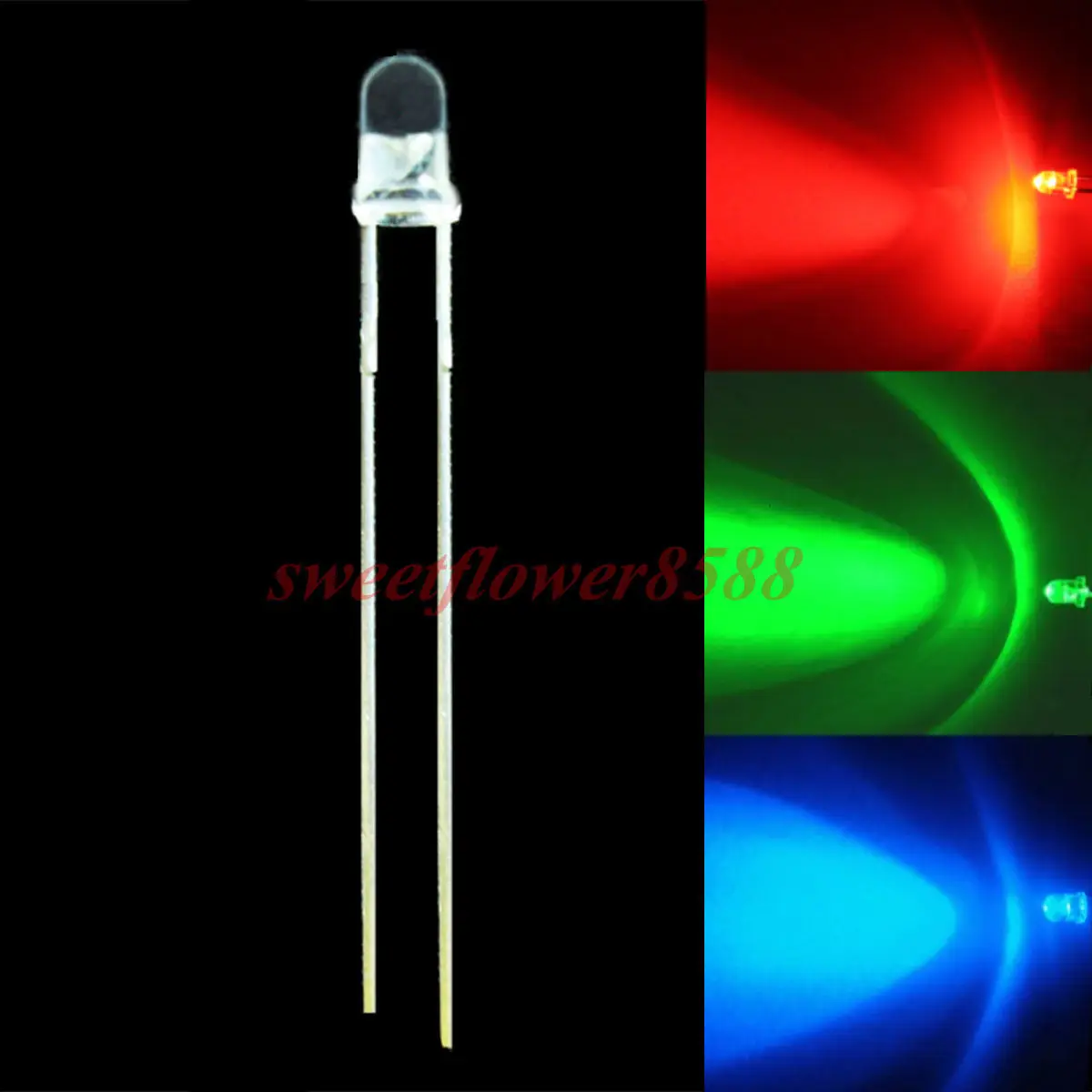 100 шт 3 мм медленная RGB Вспышка Радужная многоцветная светодиодная лампа Новая